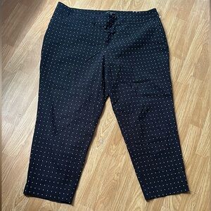 Jasmine & Juliana Women's Plus Size 22W Black Polka Dot Cropped Pants